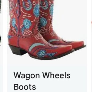 Double D Ranch, Old Gringo, “Wagon Wheels Boot” Red Felix cowhide